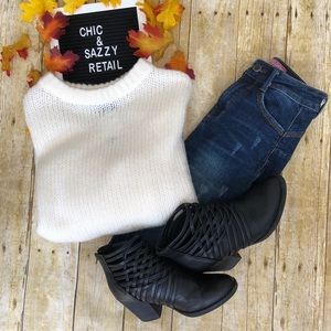 NWT! Divided Mock Neck  Sweater